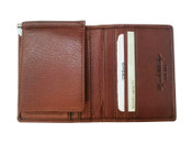 mens bifold money clip wallet with removable money clip - brandy