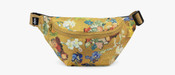 LOQI Vincent Van Gogh Flower Pattern Gold Fanny Pack Lightweight Travel Waist Bag