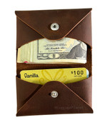 Osgoode Marley Snap Card Case Wallet Rustic Craftsmen Distressed Leather