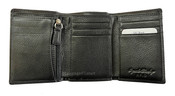 Osgoode Marley Cashmere Leather RFID Mens Trifold ID Wallet w/ Coin Zipper Pocket