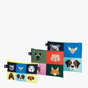 Stephen Cheetham Dogs & Cats Zip Pockets Travel Zipper Organizers (set of 3)