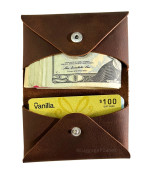 Osgoode Marley Snap Card Case Wallet Rustic Craftsmen Distressed Leather 1347