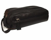 Osgoode Marley Cashmere Leather Double Zip Travel Toiletry Shave Kit 2017