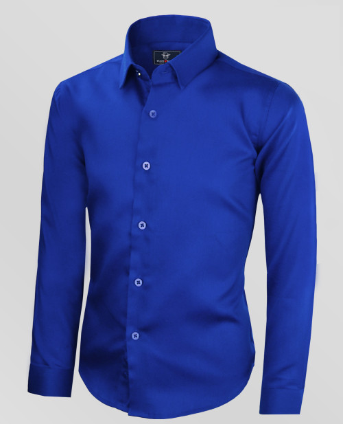 List royal blue button cardigan long women shirt