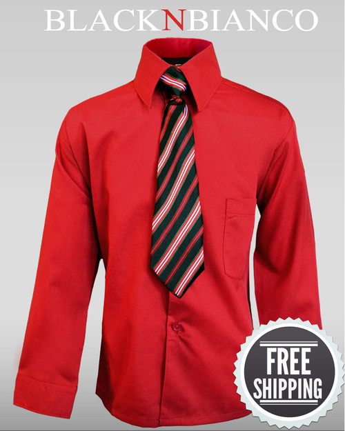 red shirt and tie set