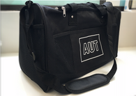 Black Duffle bag manufactured from 600D polyester with both carry handles and a shoulder strap. Has one 600D external pocket and three mesh pockets
