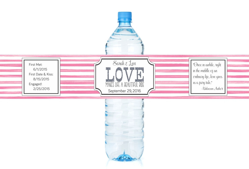 Custom Water Bottle Labels - Self-Adhesive - Choose quantity and size