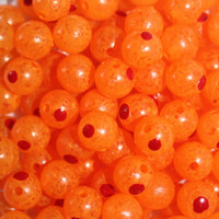 TroutBeads BloodDotEggs Orange Clear Roe three sizes available