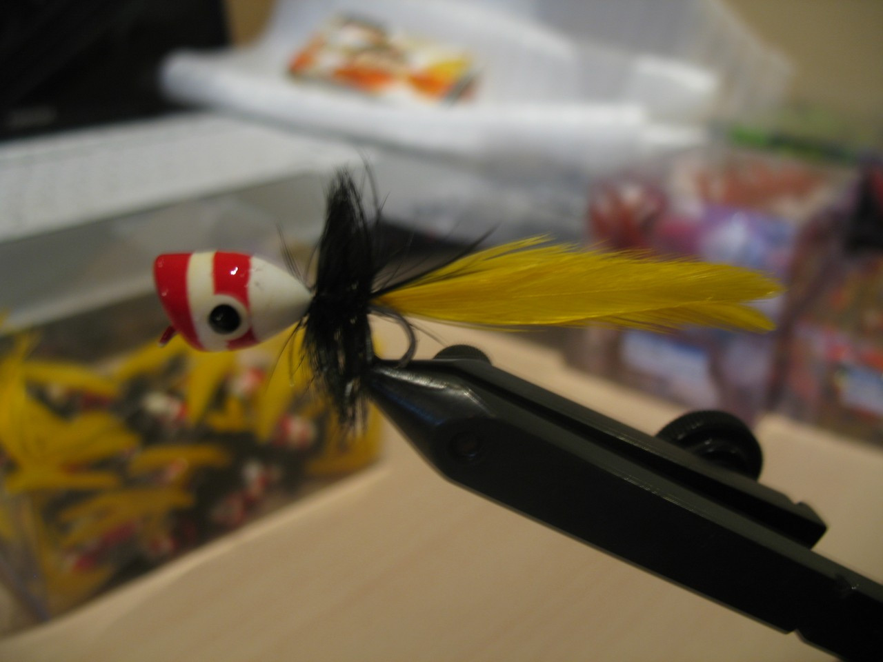 Bass Popper Yellow W/ Red Stripe 2pk. - Fishheads Canada