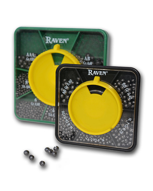 RAVEN SPLIT SHOT DISPENSER 7-PART roe spawn weights center pin