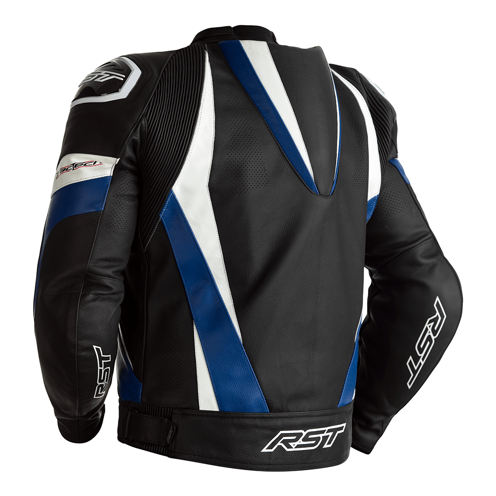 RST Tractech Evo 4 CE Mens Leather Jacket - Black / Blue