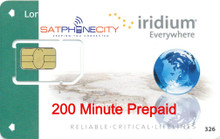 Iridium 200 Minute Prepaid Card - 6 month expiry, unused minutes carry forward