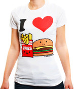 I Love Burger and Fries T-Shirt