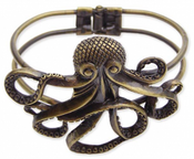 Antique Gold Octopus Hinge Cuff