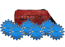 Pro Light LED Safety Flare (Blue) 6 Pack In Travel Bag W/ Replaceable CR123 Lithium Battery