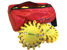 Pro Light LED Safety Flare (Amber) 6 Pack In Travel Bag W/ Replaceable CR123 Lithium Battery