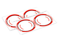 F1 TIRE SIDEWALL STICKER- RED, 4 tire stickers