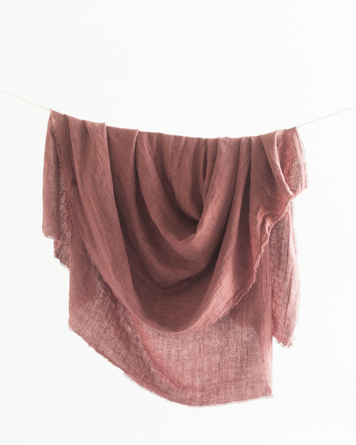 Linen Throw -  Stone Washed Ash Rose              - Shipping Included