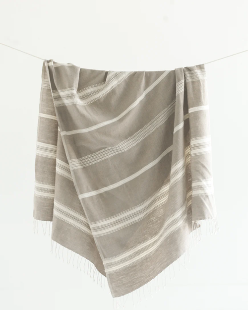 Aden Towel+Wrap - Stone with Natural -       Free Shipping!