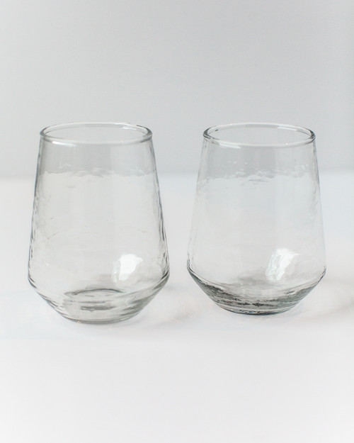 Copy of Pair of Hammered Glass Water Tumblers - Clear