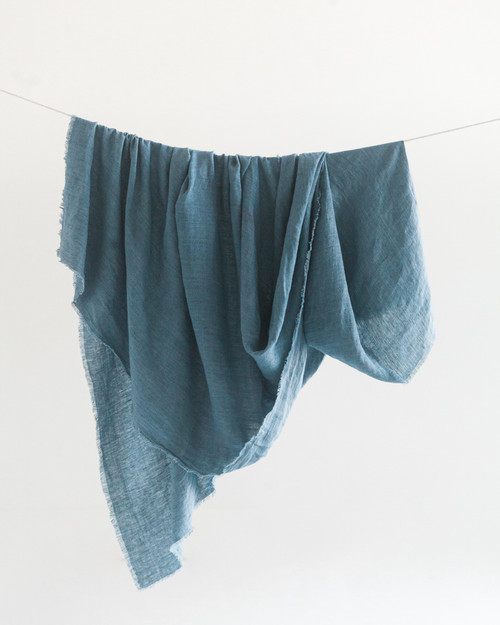Linen Throw -  Stone Washed Denim                - Shipping Included