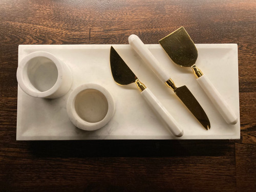 Charcuterie Serving Set - White Marble          free shipping