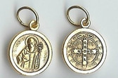 GOLD TONE Saint Benedict Medal