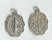 Small Saint Benedict Medal with Unique Antique Scrollwork