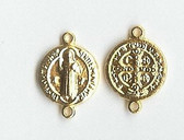 GOLD PLATED SMALL Saint Benedict Medal ideal for taping on windows and doors