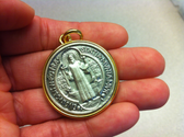 XL Saint Benedict Medallion GOLD PLATED Edge