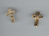 GOLD PLATED Saint Benedict Crucifix with 27 sparkling rhinestone diamonds