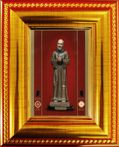 2.5" X 3.5" with frame The Most "Miraculous" Image of Padre Pio© - exuding blood-like substance, tears, and oil - as signs that he will answer your prayers!! Gold Leaf on Canvas Texture! 