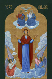 The Most Exquisite, Museum Quality, Fine Art Giclée Icon of "MARY'S ASSUMPTION"©: The Fourth Marian Dogma! on the finest canvas!  AT A GREAT DISCOUNT!!!