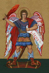 The Most Exquisite, Museum Quality, Fine Art Giclée Icon of The Very Protecting "SAINT MICHAEL THE ARCHANGEL"© on the finest canvas!  AT A GREAT DISCOUNT!!!   !