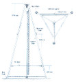 IMPA 592151 Tripod, steel leg length 3 mtr. air winch 25 mtr. cable  - TPLW-3000/ST