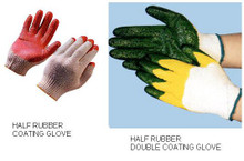 GLOVES WORKING COTTON RUBBER COATED PALM