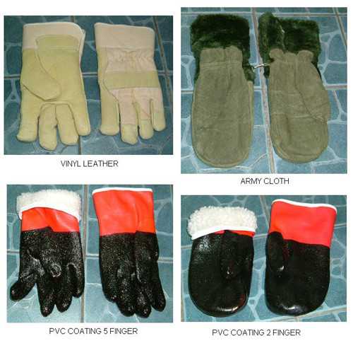 vinyl leather winter gloves