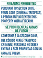 Firearms Prohibited - Poster
