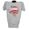 Texans for Strong Public Schools shirt in athletic heather with maroon and white text