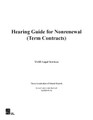 Hearing Guide for Nonrenewal (Term Contracts) - Hard Copy