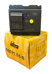 Idea 16511.16.6 1P+N C16 RCBO 120v-230V Circuit Breaker 6mA Grey