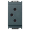 A dark grey rectangle Idea Outlet. 3 small holes on the front Ona white background