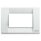White square Classica cover plate. White middle center. On a white background.