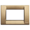 A Metallized bronze cover plate. square. white square inside on a white background