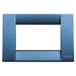 A blue Idea cover plate, square with a white square middle. on a white background