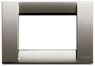 Black chrome plated cover. Square. white empty inside. On a white background