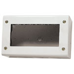 White IP40 Enclosure surface mount switch. Rectangle. Deep inside on a white background.