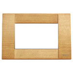 A light colored wood rectangle. empty white center on a white background