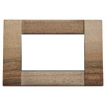 A grain wood light brown cover plate. Empty white center. On a white background