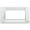 A white rectangular classica cover plate. a white center. empty. On a white background